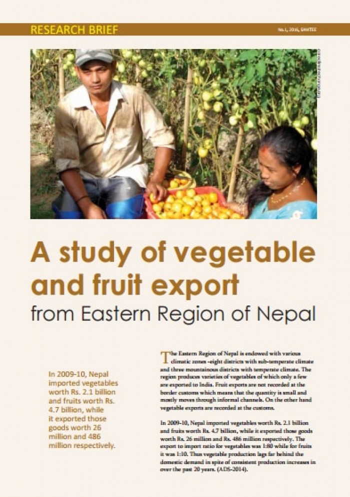 A study of vegetable and fruit export From Eastern Region of Nepal A study of vegetable and fruit export From Eastern Region of Nepal